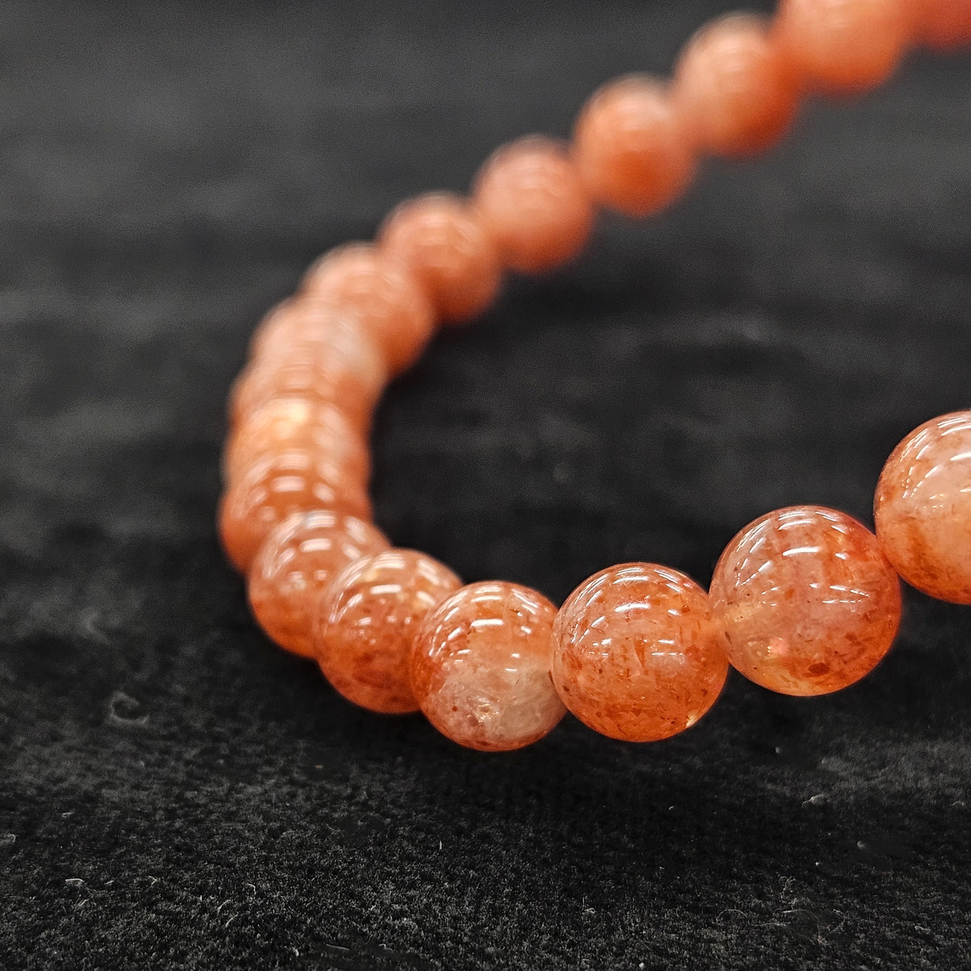 【お買い得】サンストーン ブレスレット 内径約16cm ルース約7mm