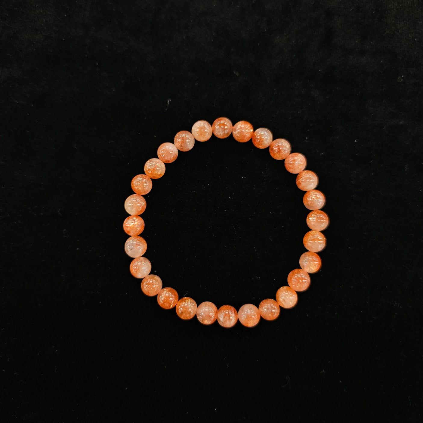 【お買い得】サンストーン ブレスレット 内径約16cm ルース約7mm