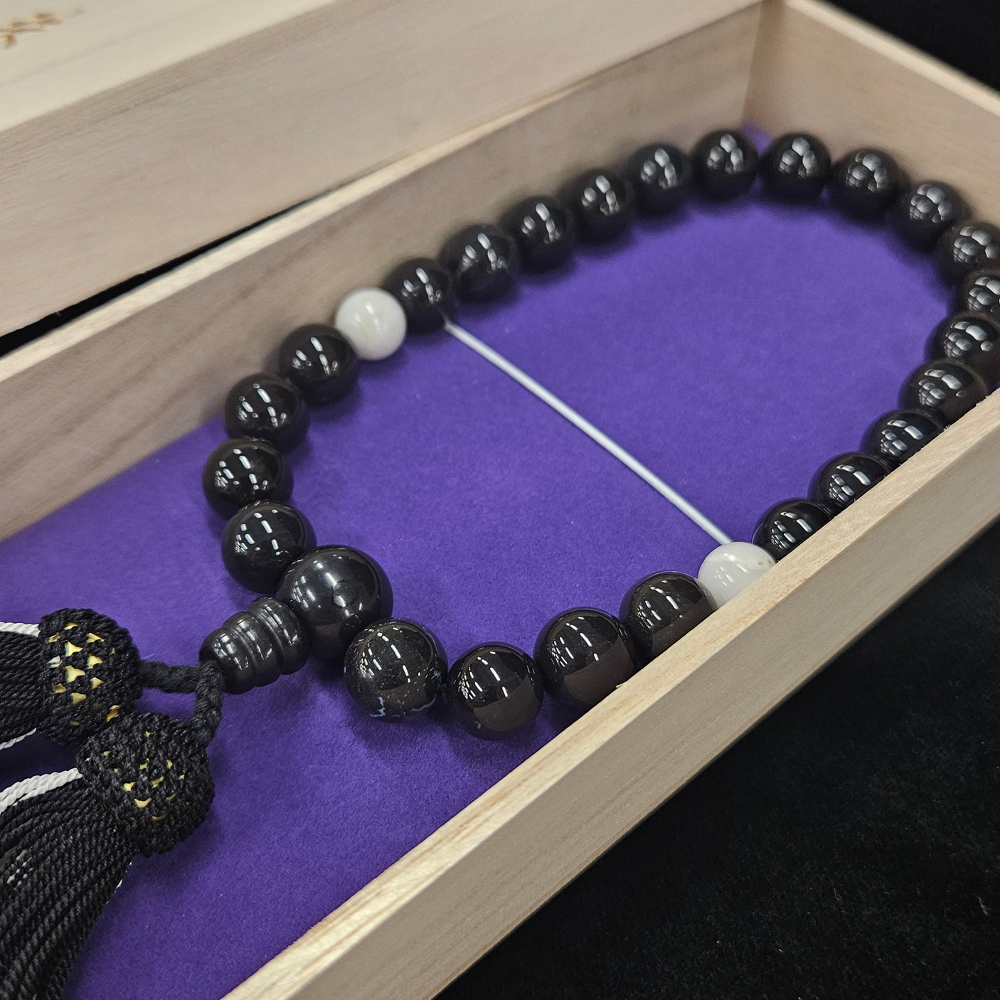 おいせ清め石 念珠 約12mm 【※桐箱・保証書付】