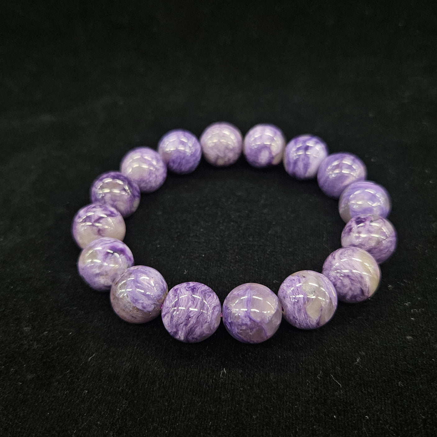 チャロアイトシリカブレスレット 約13mm 【会長秘蔵コレクション】<0053>