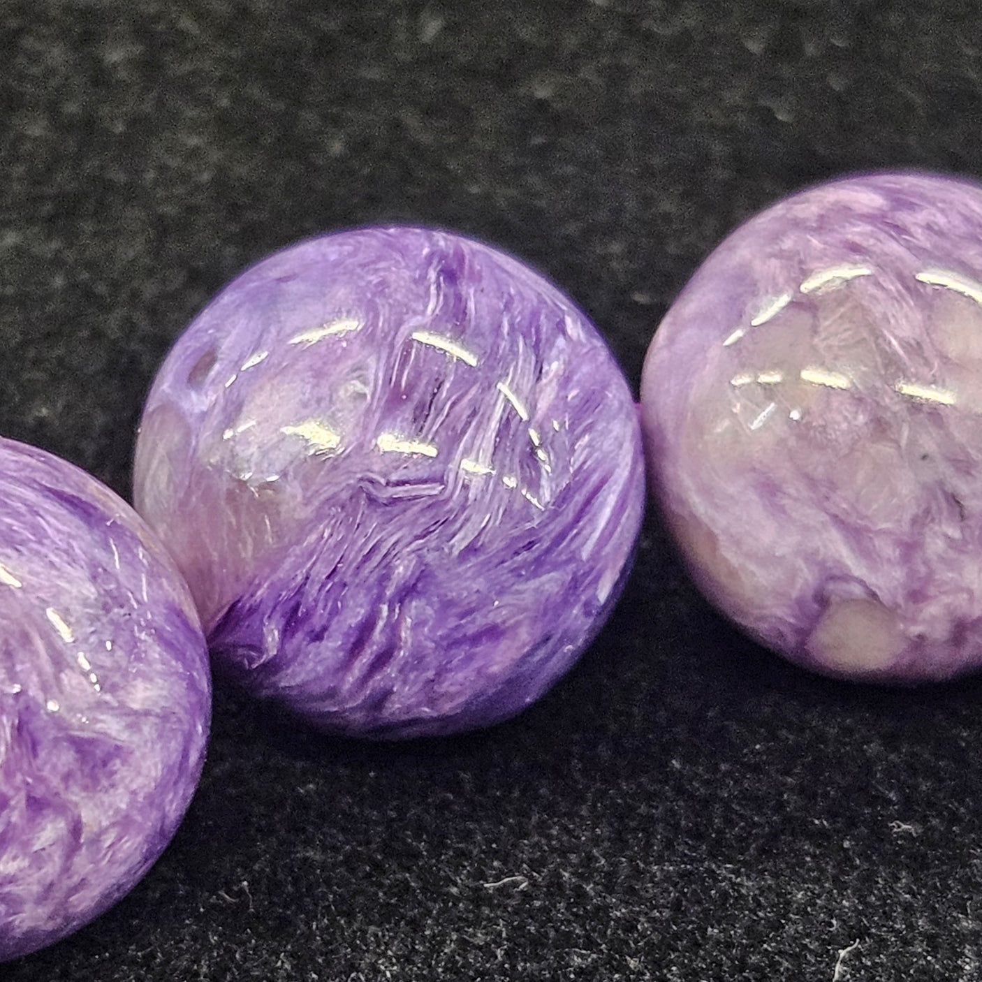 チャロアイトシリカブレスレット 約13mm 【会長秘蔵コレクション】<0053>