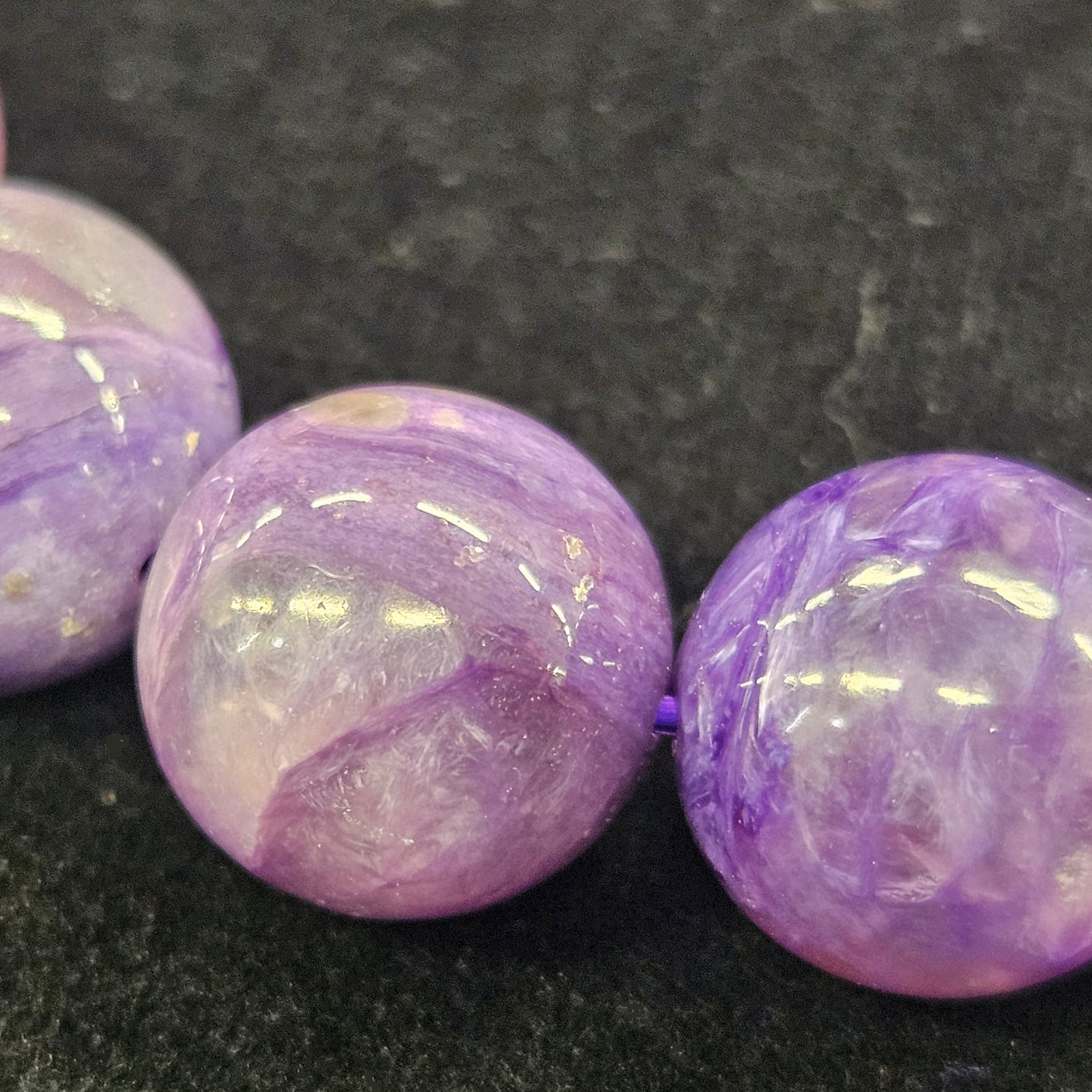 チャロアイトシリカエンジェルシリカブレスレット 約14mm 【会長秘蔵コレクション】<0054>