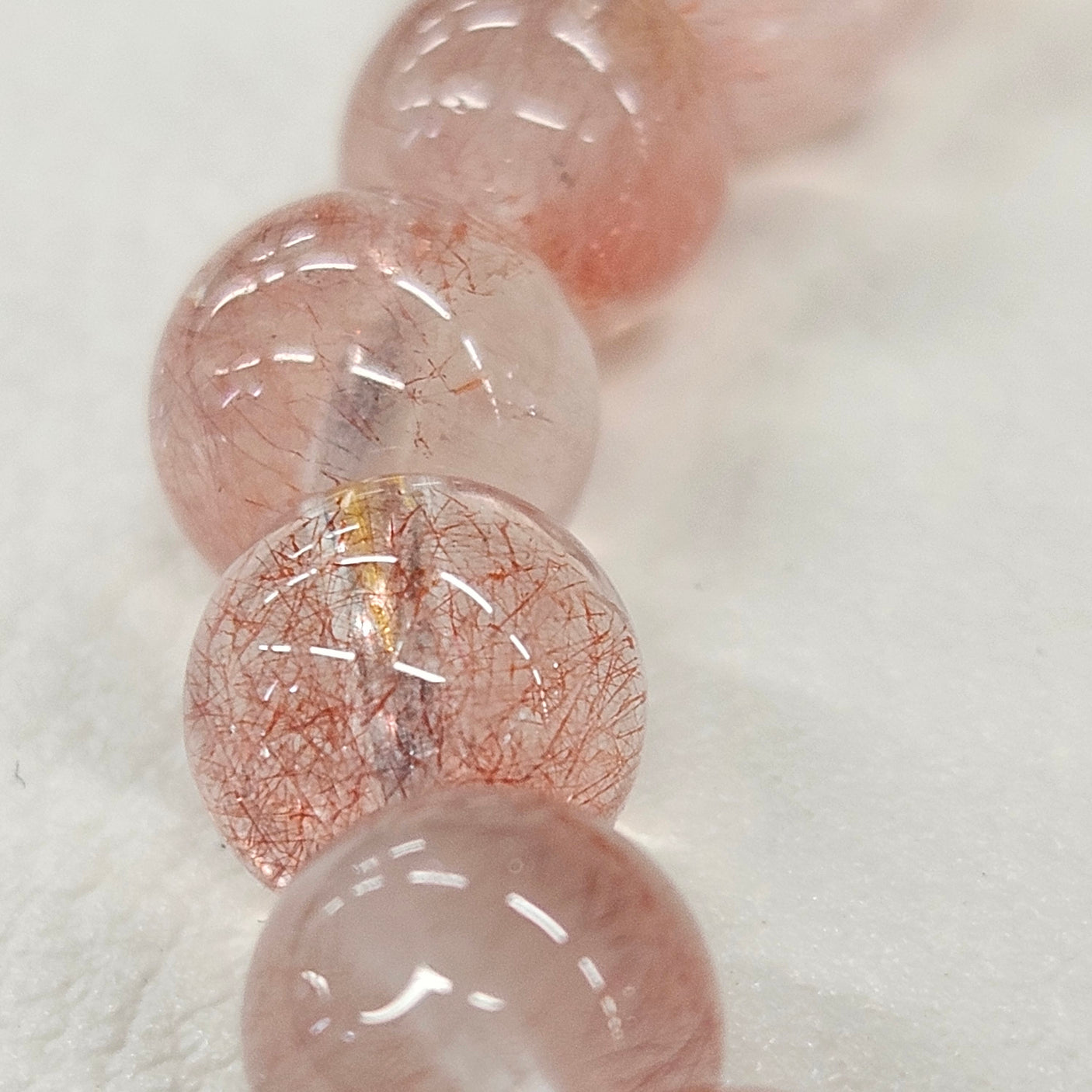 カザフスタンストロベリークォーツブレスレット 約6mm 【会長秘蔵コレクション】<0064>