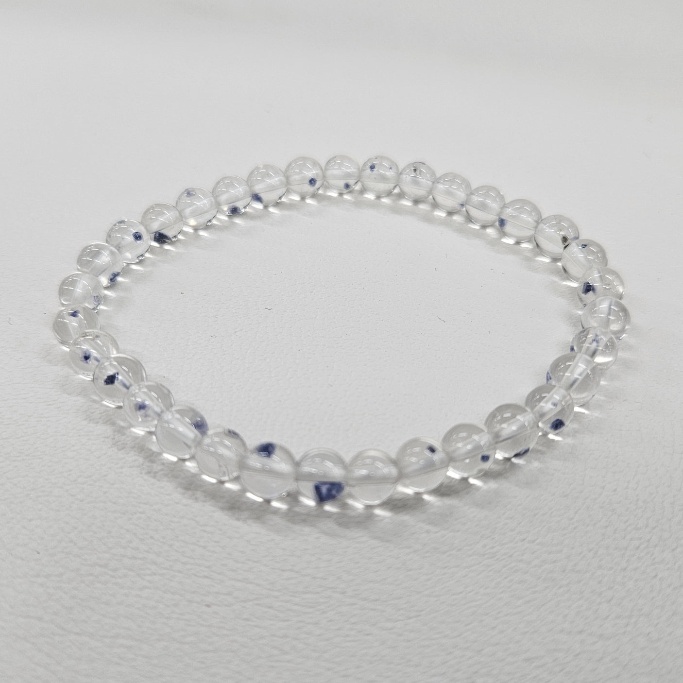 ブルーフローライトインクォーツブレスレット 6mm 【会長秘蔵コレクション】<0072>