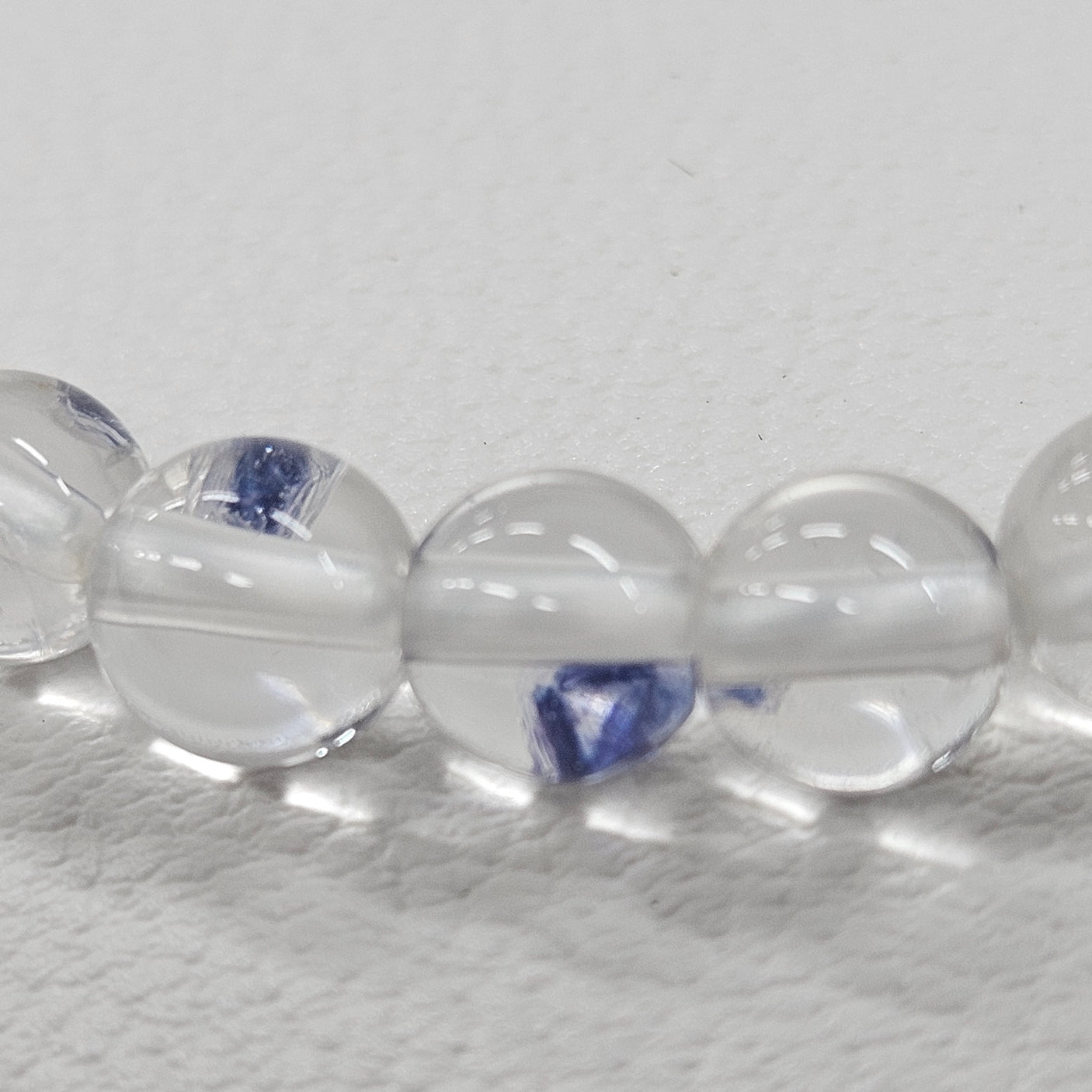 ブルーフローライトインクォーツブレスレット 6mm 【会長秘蔵コレクション】<0072>