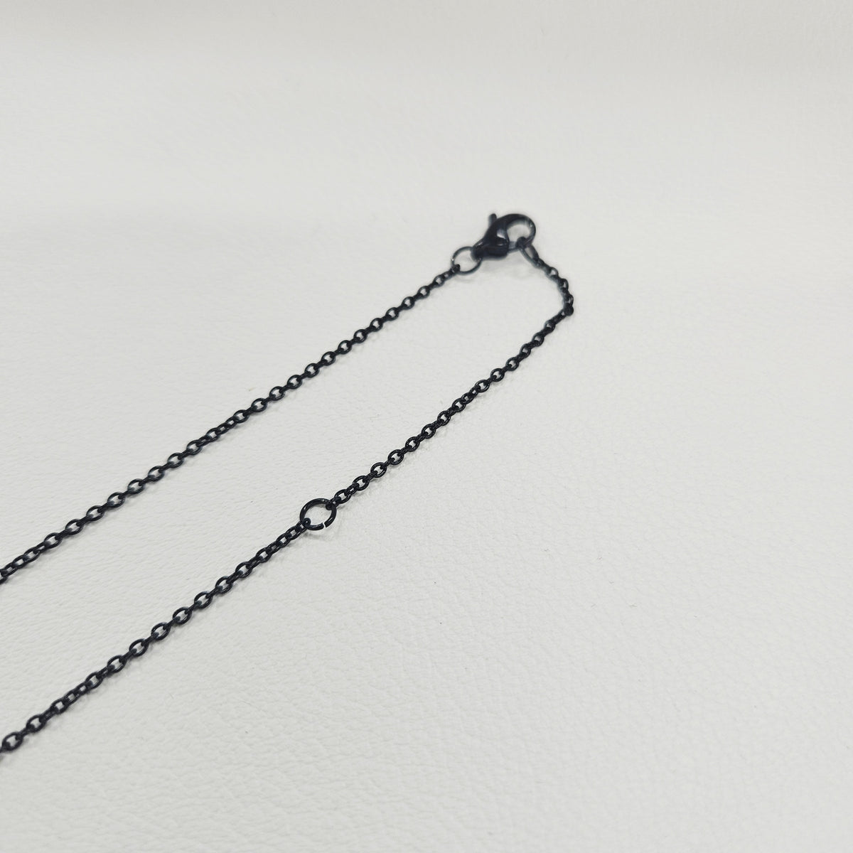 ステンレスチェーン ブラックカラー 40/45cm(2Way) , 50/55cm(2Way) あずき型1.5mm
