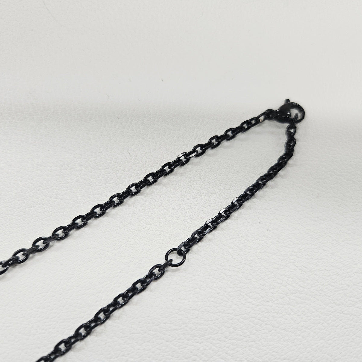 ステンレスチェーン ブラックカラー 40/45cm(2Way) , 50/55cm(2Way) あずき型カット3mm