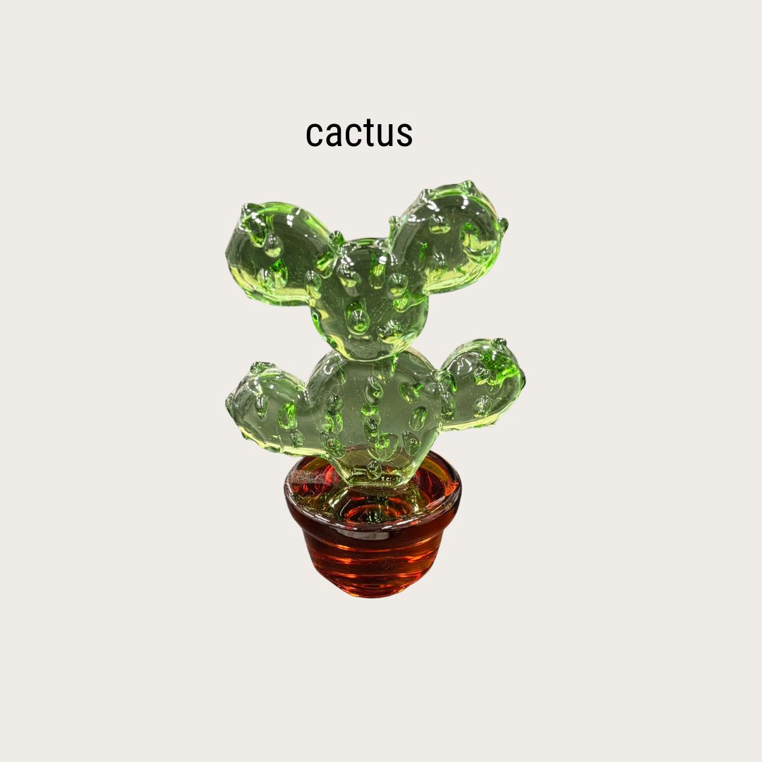 サボテンガラスオブジェ 高さ約10.5cm 横幅約4.5cm(約146g)