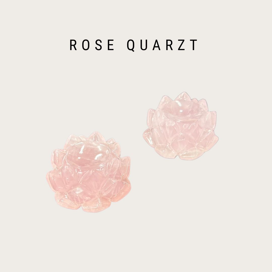 【単品】蓮の花カットローズクォーツ(約70g)高さ約3cm × 横幅4.5cm