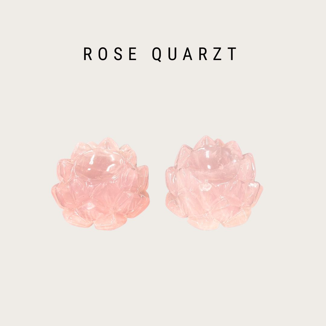 【単品】蓮の花カットローズクォーツ(約70g)高さ約3cm × 横幅4.5cm