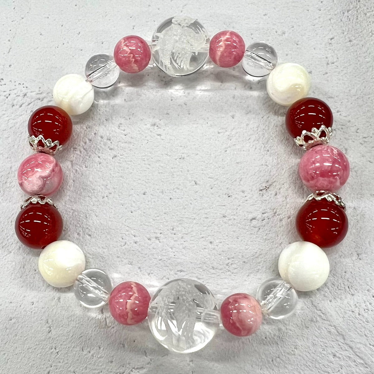 【一点もの】朱雀(水晶彫り)ブレスレット