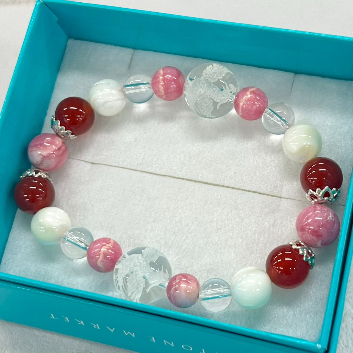 【一点もの】朱雀(水晶彫り)ブレスレット