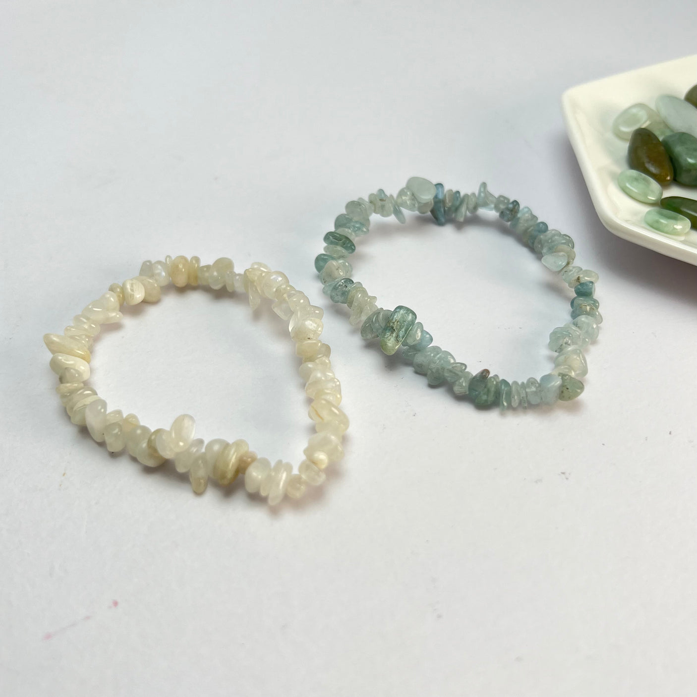 さざれブレスレット:アクアマリン 約5〜6mm