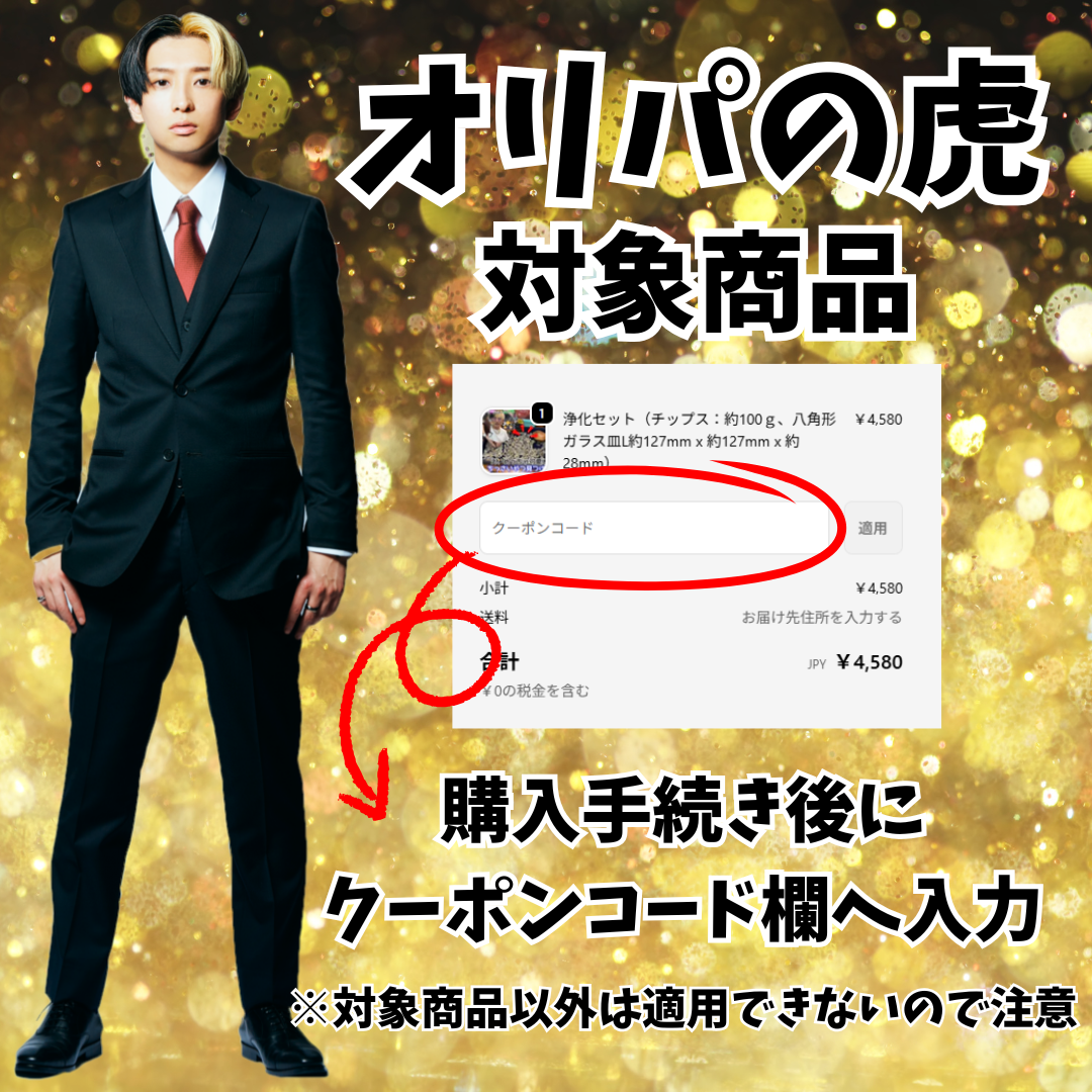 【オリパの虎500円OFFクーポン対象】浄化セット(浄化チップ・八角形ガラス皿-L)