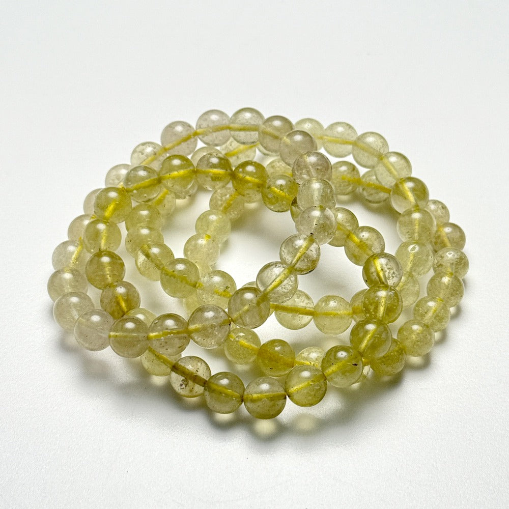 【希少インパクトガラス】リビアングラス ブレスレット 8mm 内径15.5cm