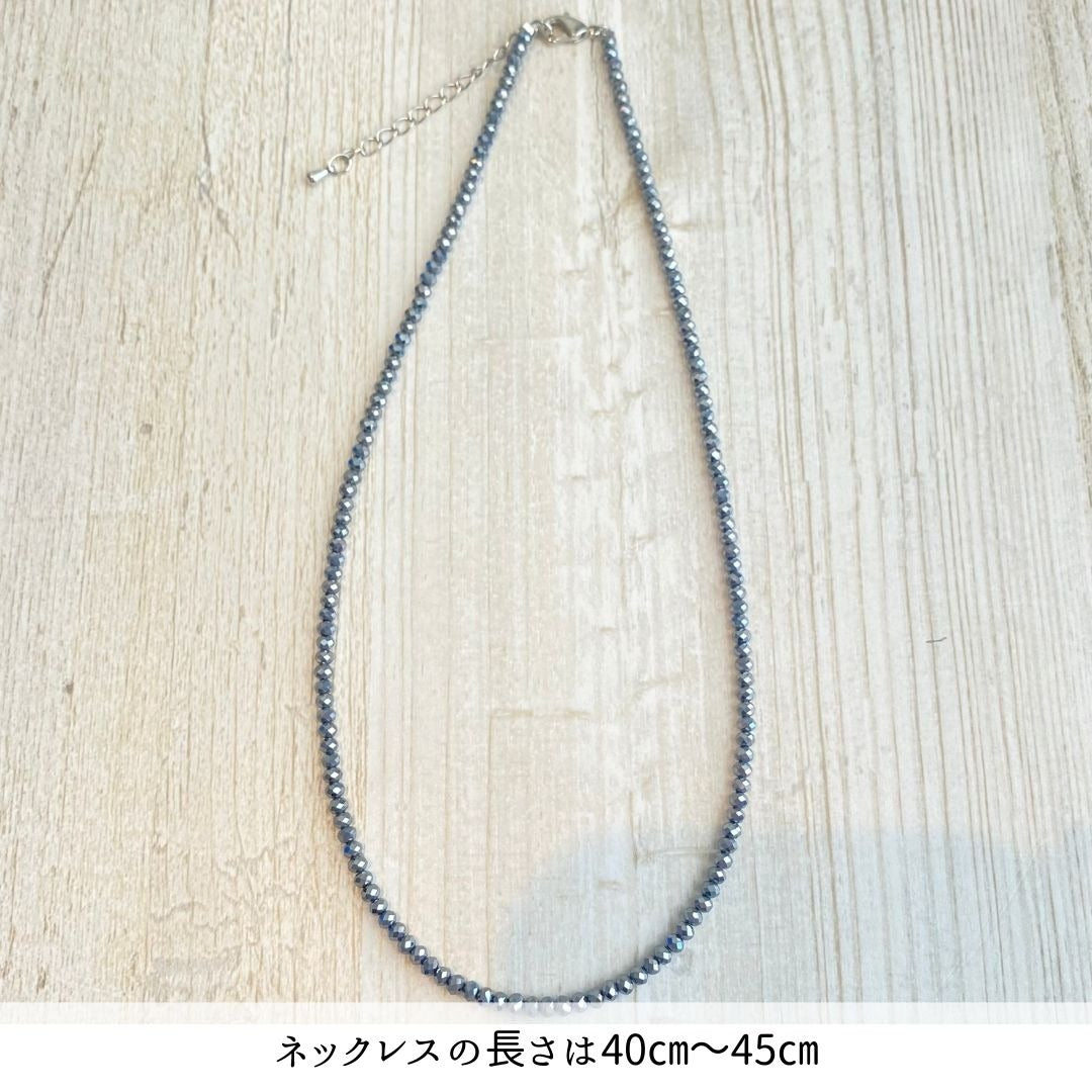 【今話題!】テラヘルツネックレス ロンデル2x3mmタイプ