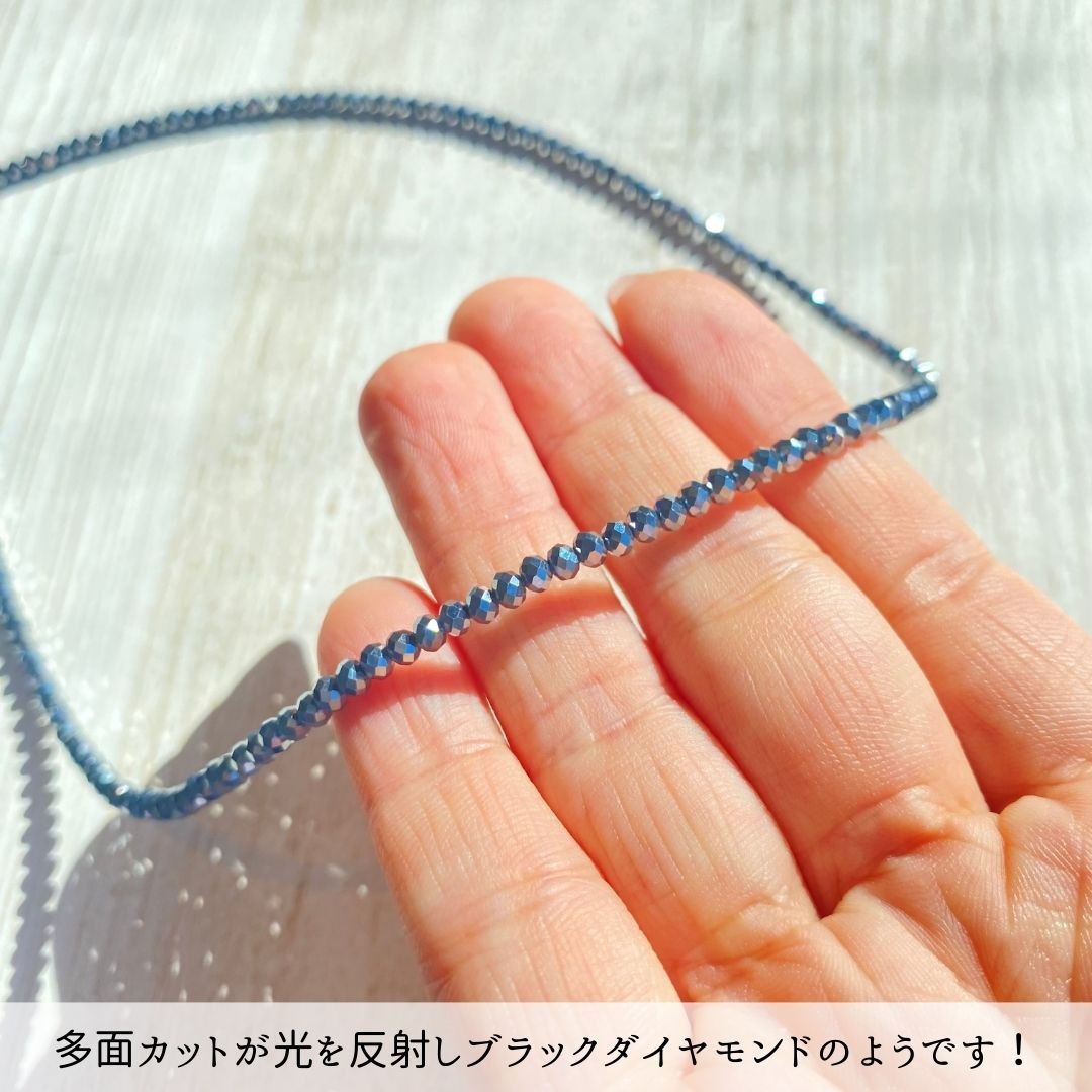 【今話題!】テラヘルツネックレス ロンデル2x3mmタイプ