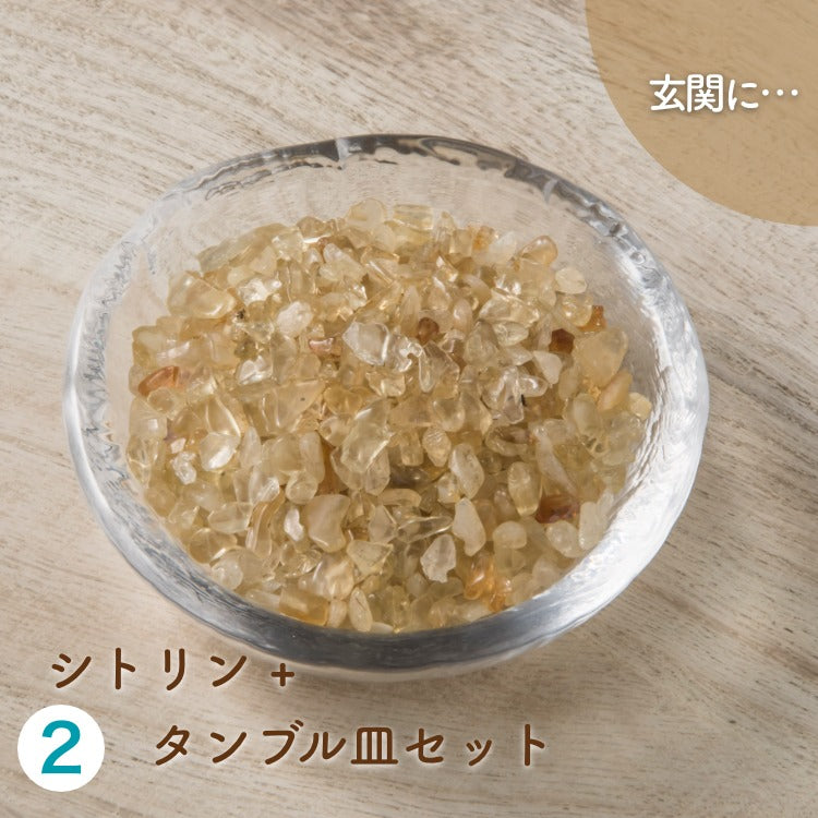 天然石の効果をリフレッシュ!【2点セット】5種類から選べる浄化セット(タンブル皿)★浄化チップス + 浄化皿のセット