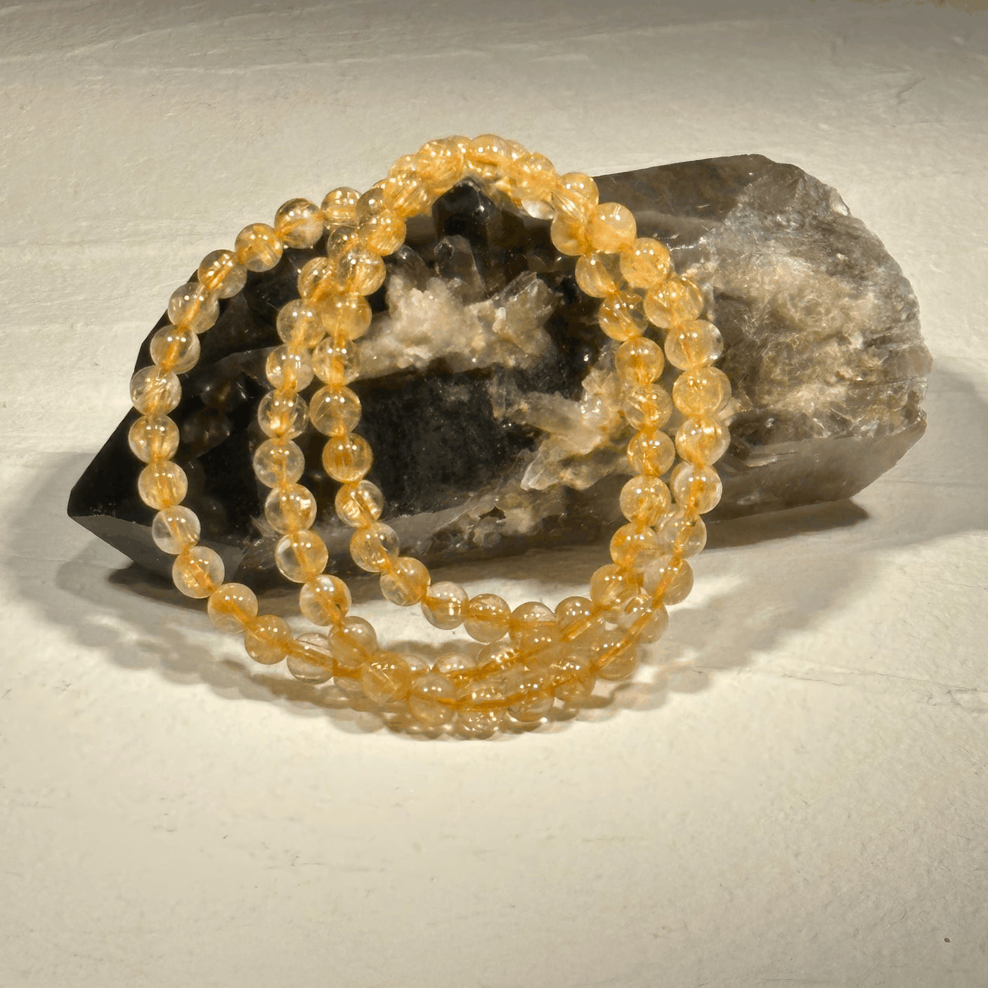 【ヒカル社長】ルチル 2Way(ネックレス&3連ブレス) 6mm 内径(長さ)54cm