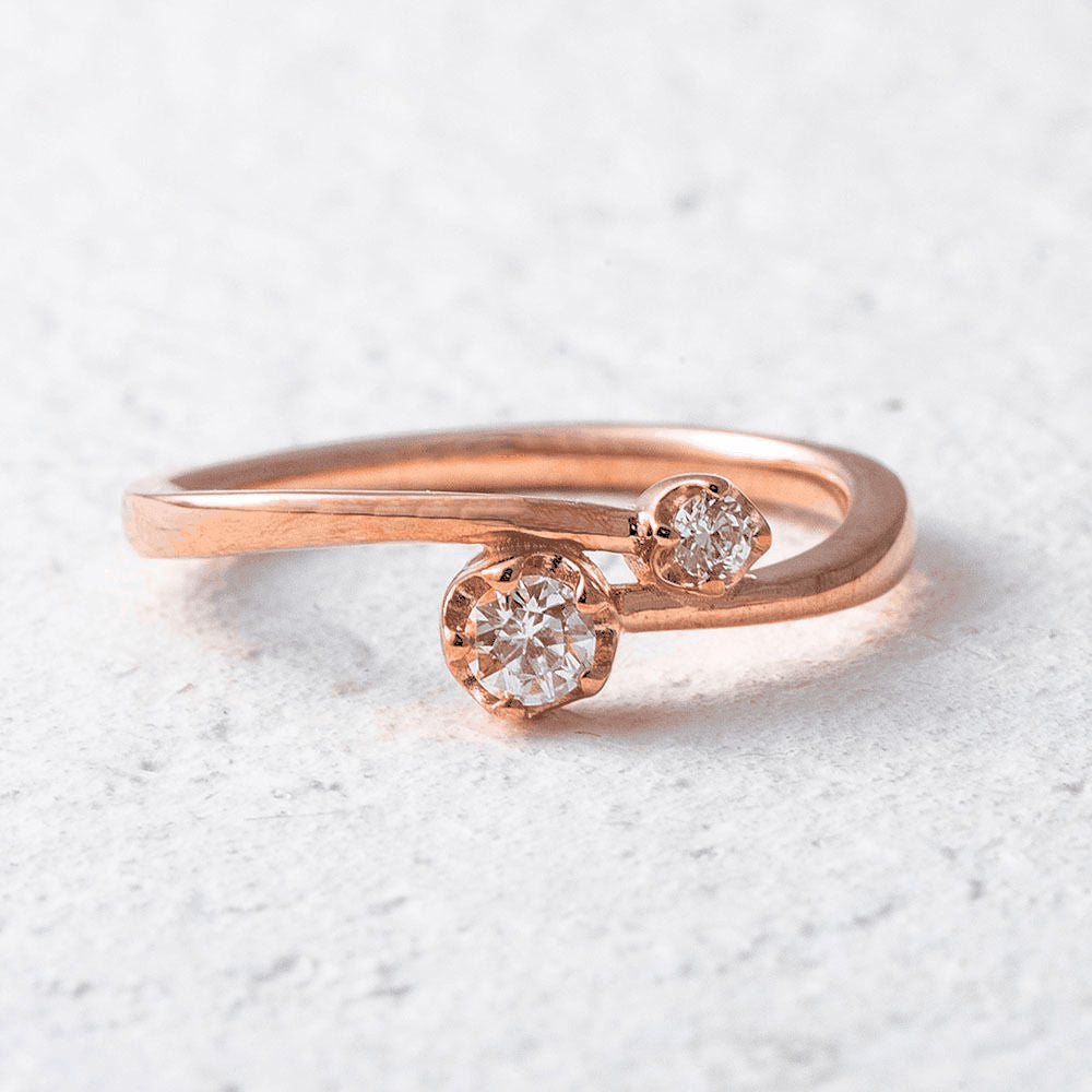 【Twinkle Dream Star premium】ダブルストーンクロスリング シルバー925リング