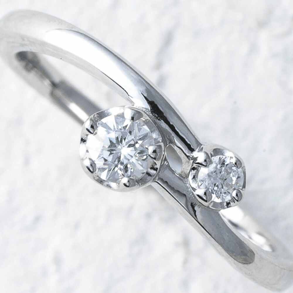 【Twinkle Dream Star premium】ダブルストーンクロスリング シルバー925リング