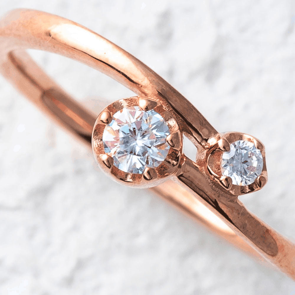 【Twinkle Dream Star premium】ダブルストーンクロスリング シルバー925リング