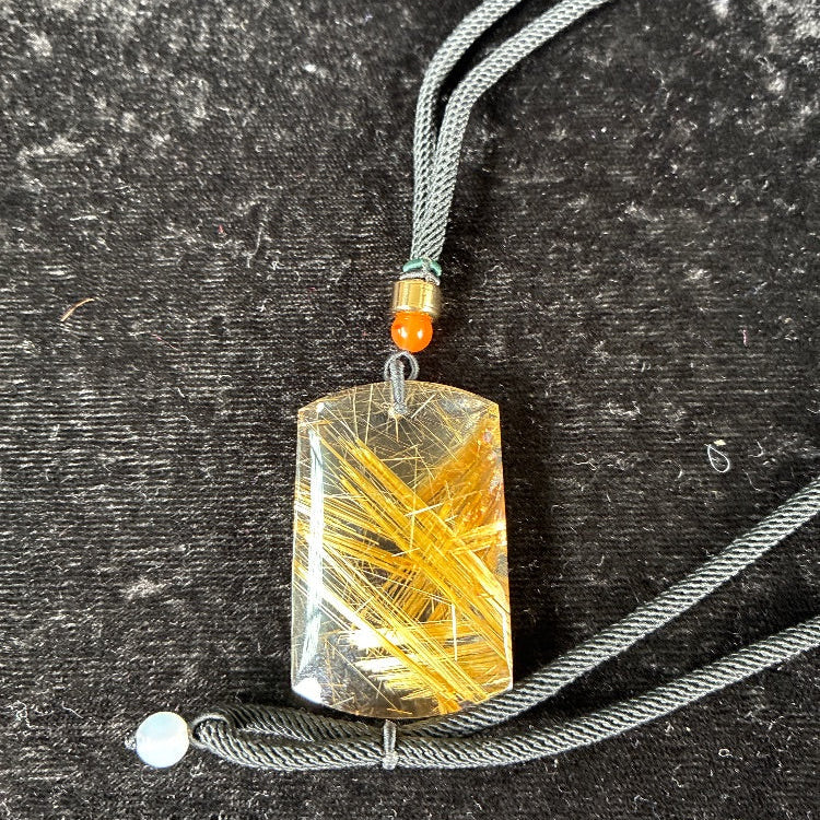 タイチンルチルペンダントトップ サイズ約38x22mm 【会長秘蔵コレクション】<0013>