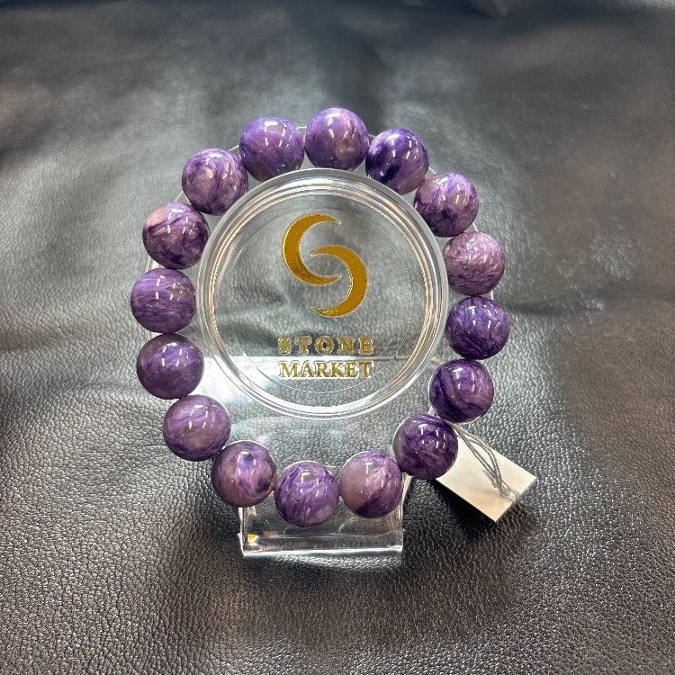 チャロアイトシリカブレスレット 約13mm 【会長秘蔵コレクション】<0053>
