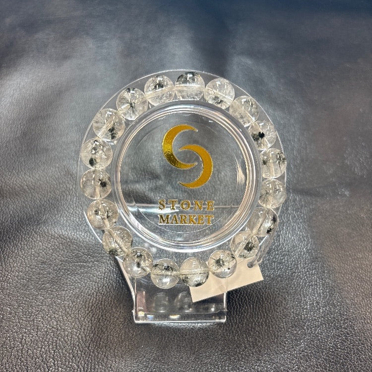 ホーランダイトインクォーツブレスレット 内径約15.5cm ルース約10mm 【会長秘蔵コレクション】<0094>