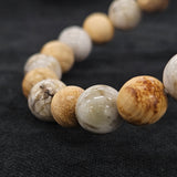 おいせ石×白檀 ブレスレット 内径約16.5cm ルース約10mm