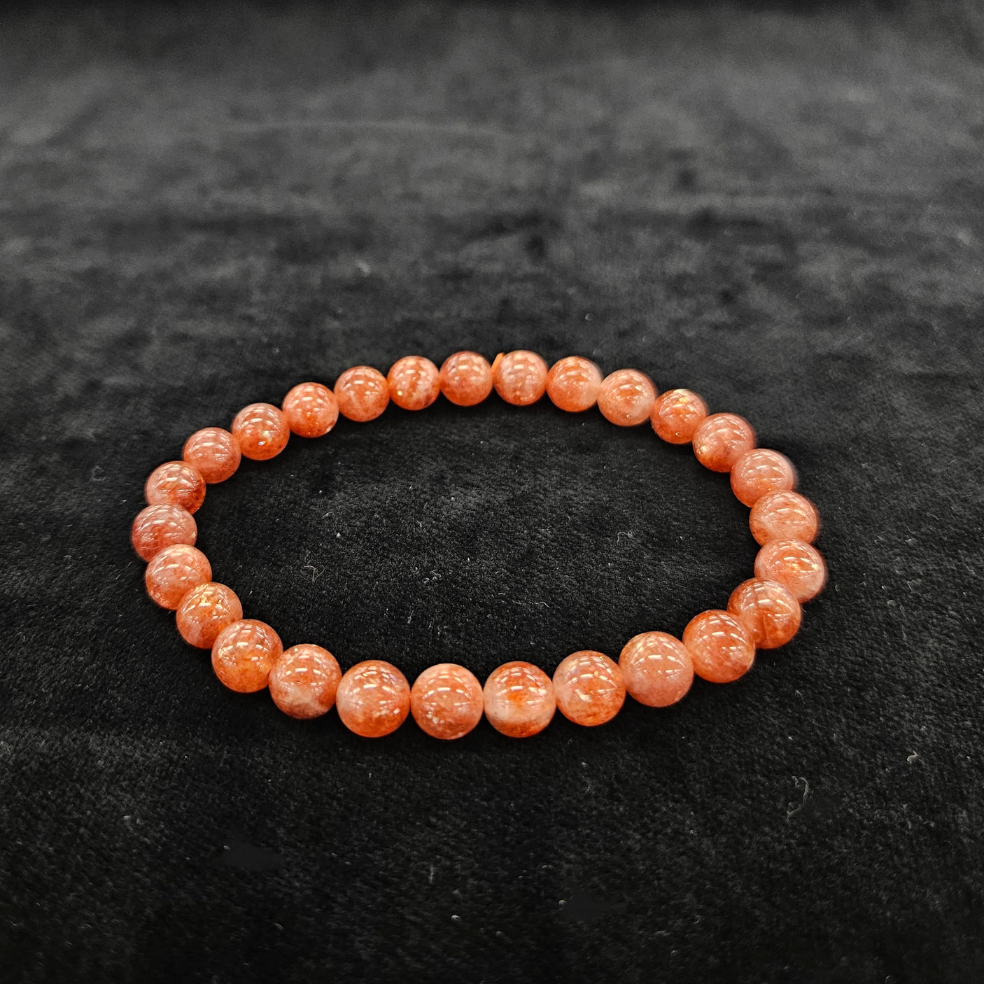 【お買い得】サンストーン ブレスレット 内径約16cm ルース約7mm