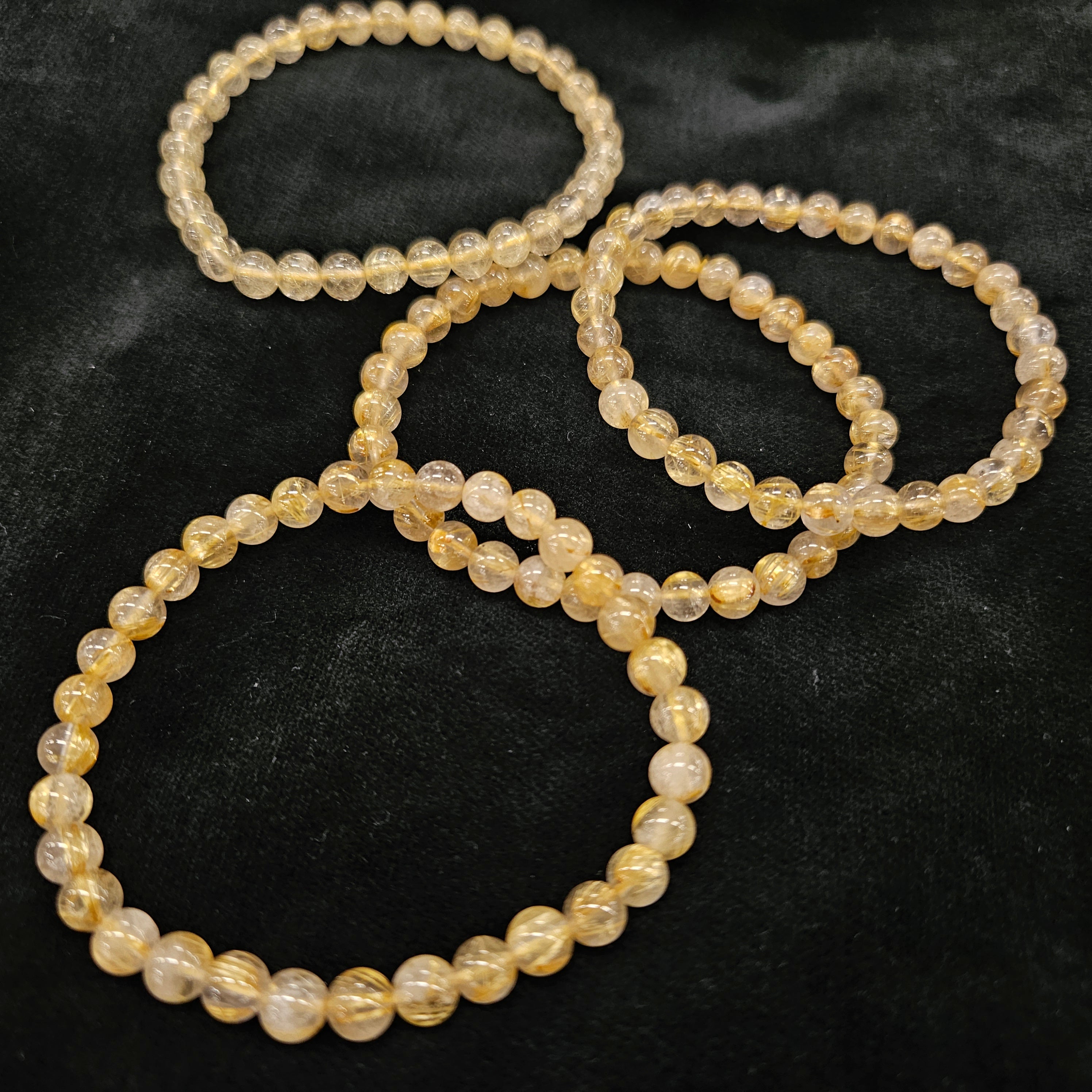 るい　天然石ルチルクォーツブレスレット ルチルクォーツ - ブレスレット5〜6mm - 天然石 - 開運 – STONEMARKET