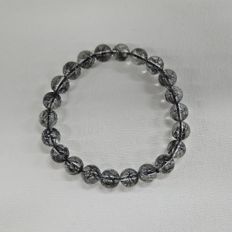 【高品質】ブラックルチルクォーツ ブレスレット 8mm