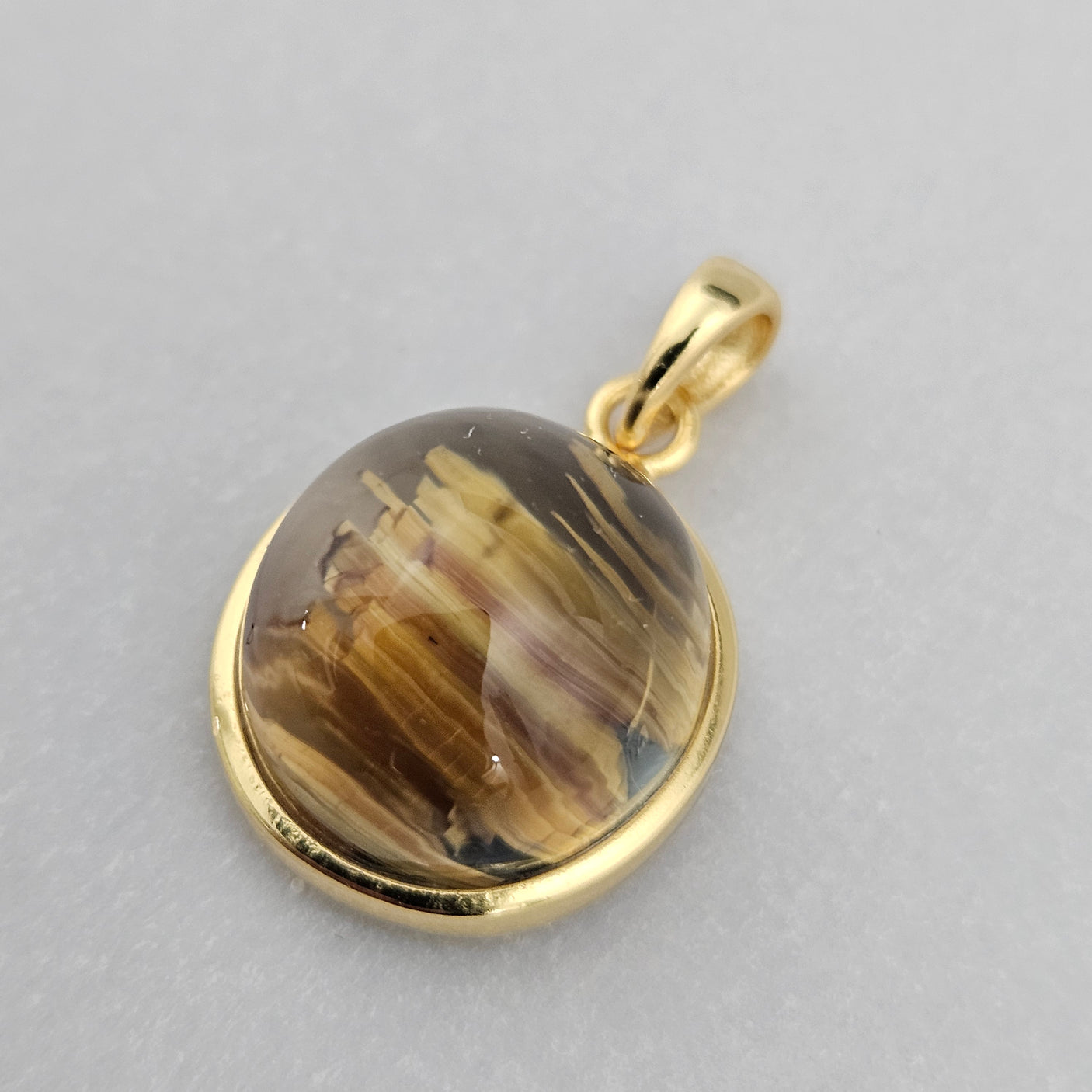 キャッツアイタイチンルチルペンダントトップ 約15x14mm 【会長秘蔵コレクション】＜0103＞