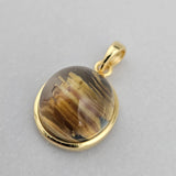 キャッツアイタイチンルチルペンダントトップ 約15x14mm 【会長秘蔵コレクション】＜0103＞