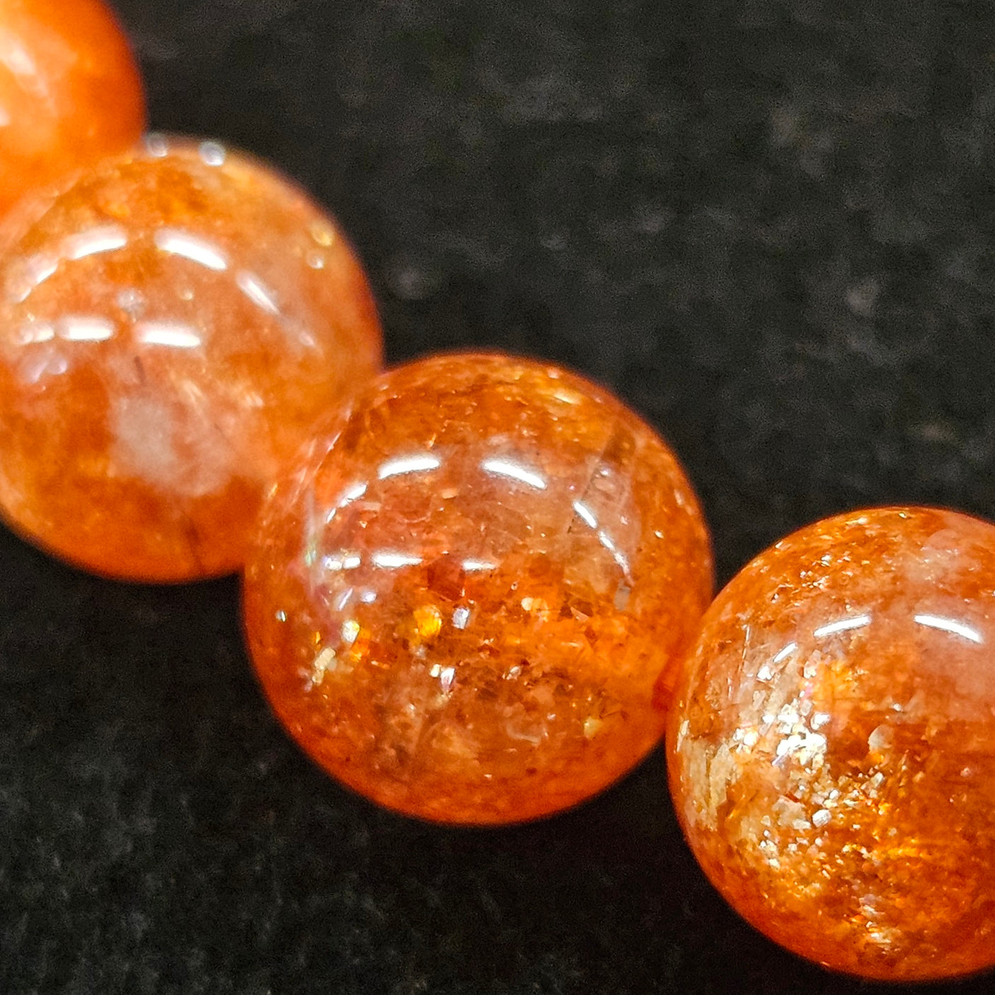 ハイグレードサンストーンブレスレット  約7.5-8mm 【会長秘蔵コレクション】＜0038＞