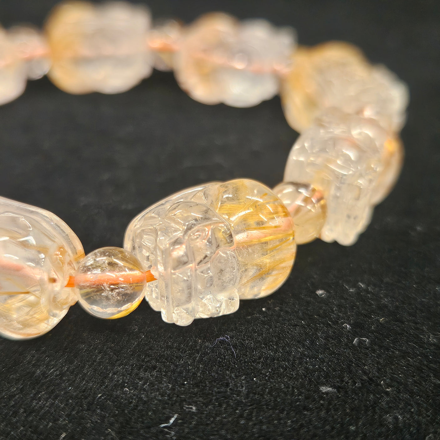 ルチルヒキュウブレスレット 約15×6.5mm 【会長秘蔵コレクション】＜0044＞
