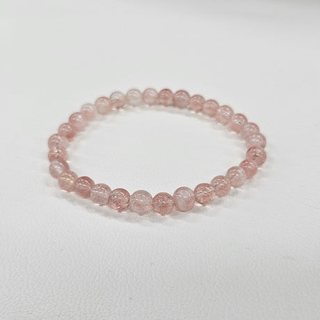 カザフスタンストロベリークォーツブレスレット 約6mm 【会長秘蔵コレクション】＜0064＞