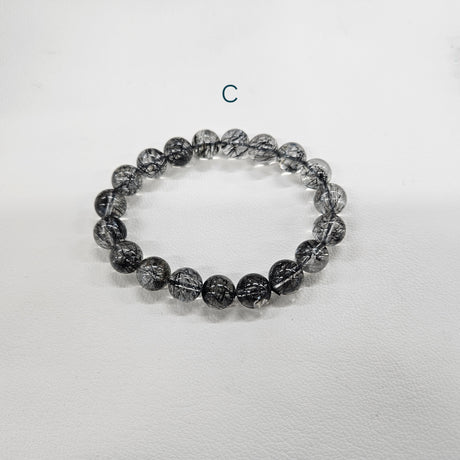 ブラックルチルブレスレット 内径約16-17cm ルース約9.6-11mm 【会長秘蔵コレクション】＜0041＞