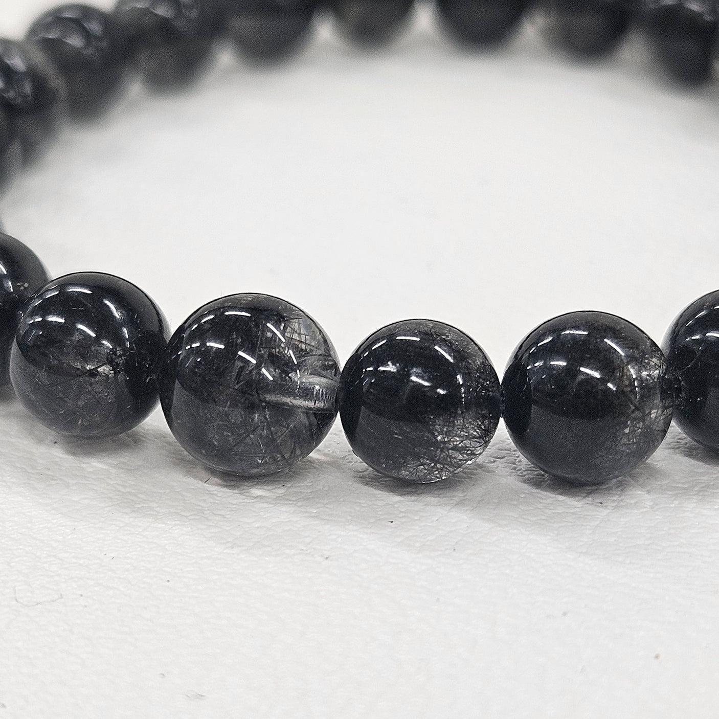 【高品質】ブラックルチルクォーツ 8mm ブレスレット