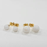 おいせ石丸玉ピアス【6mm】【8mm】