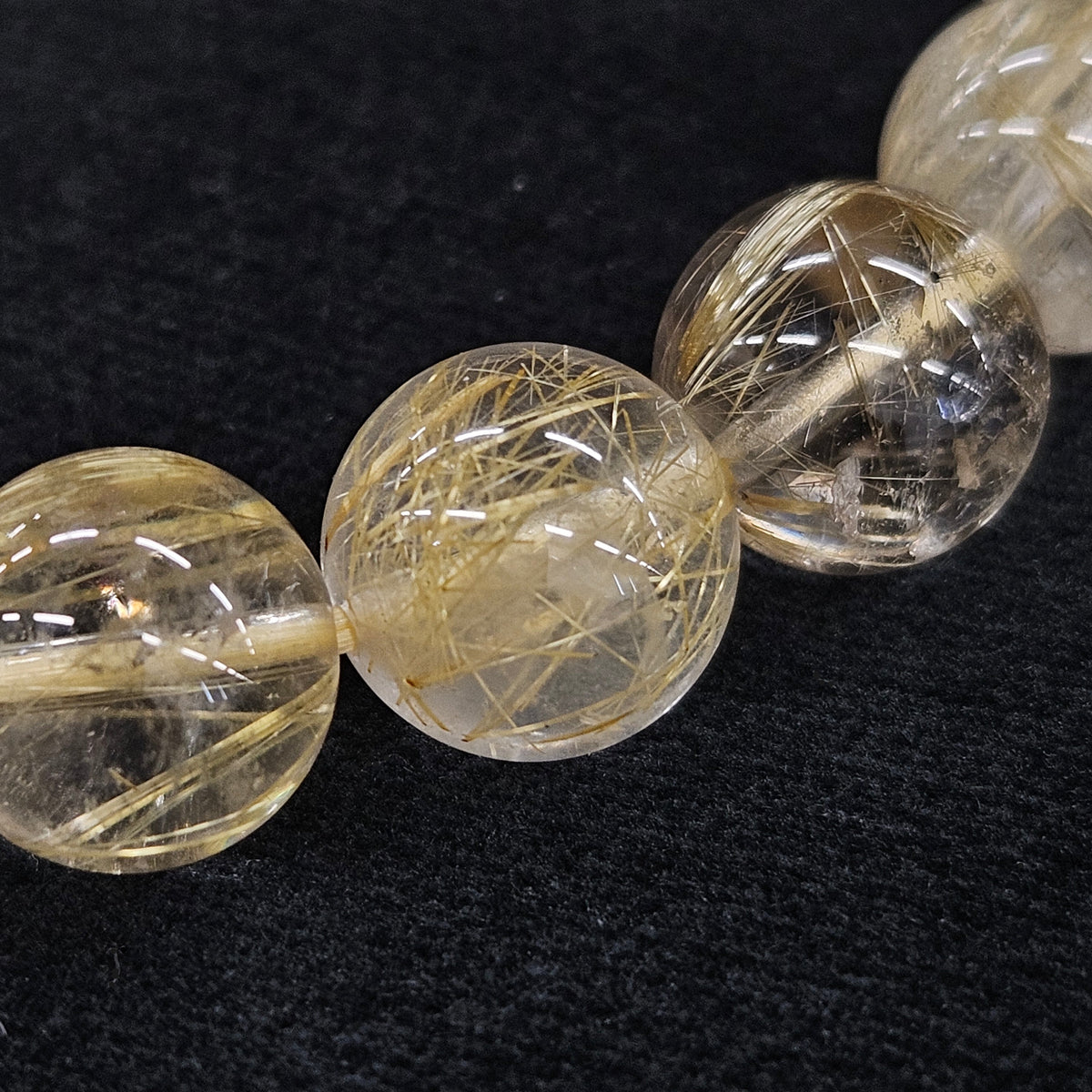 【ヒカルチル】【高品質】【開運】ルチルクォーツ 10mm ブレスレット