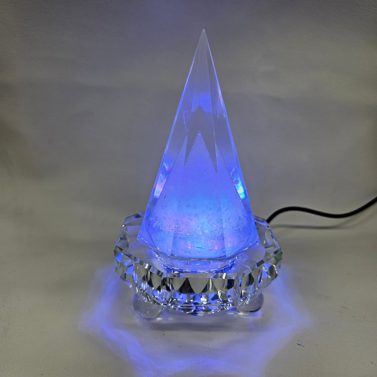 【単品売り】盛り塩＋水晶さざれ（LED台座付き）アクリル - KAMI