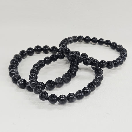 【高品質】ブラックルチルクォーツ 7.5~8mm ブレスレット
