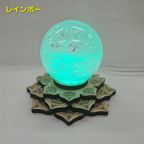 蓮の花 木製LEDライト台座