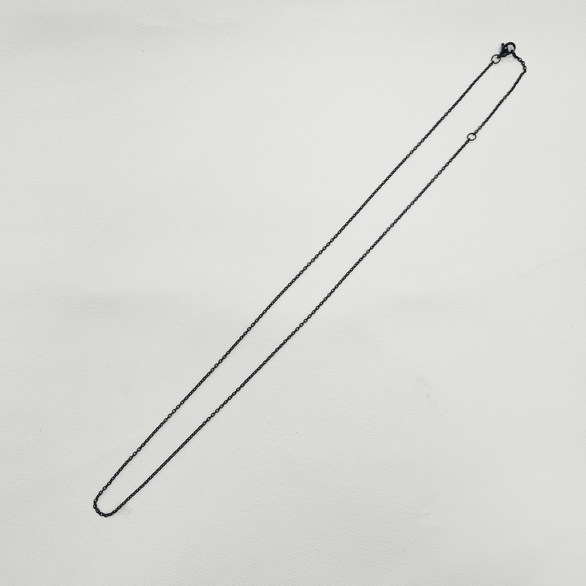 ステンレスチェーン ブラックカラー 40/45cm(2Way) , 50/55cm(2Way) あずき型1.5mm