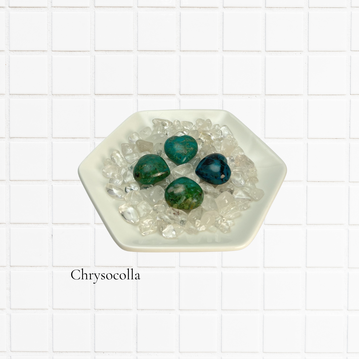 ハートタンブル：クリソコラ【単品】【ランダム】約20mm×19mm/約7g