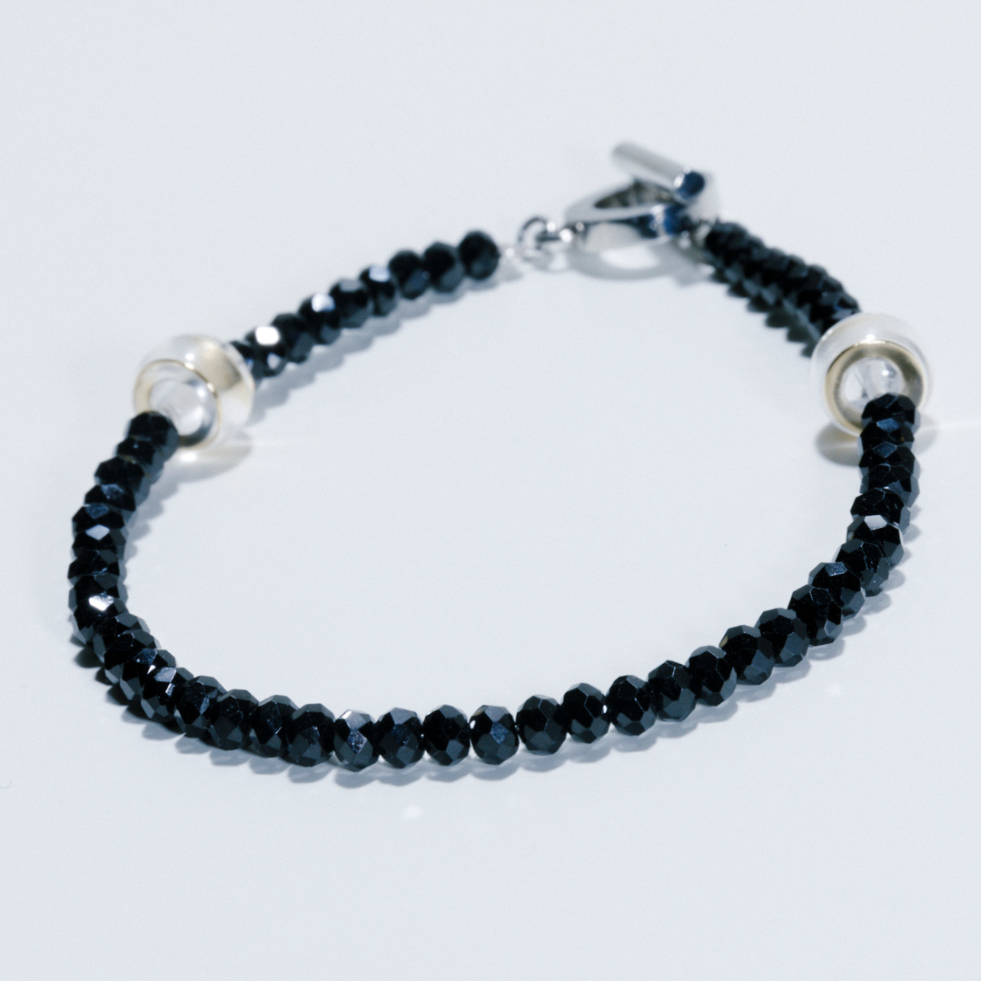 【単品売り】L.U.K.A118磁気アームレット：ブラックスピネル【※注意事項あり】