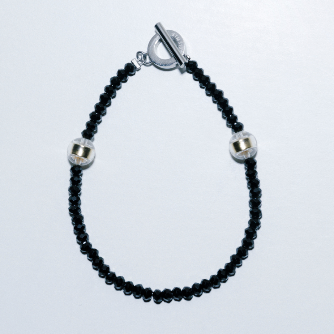 【単品売り】L.U.K.A118磁気アームレット：ブラックスピネル【※注意事項あり】