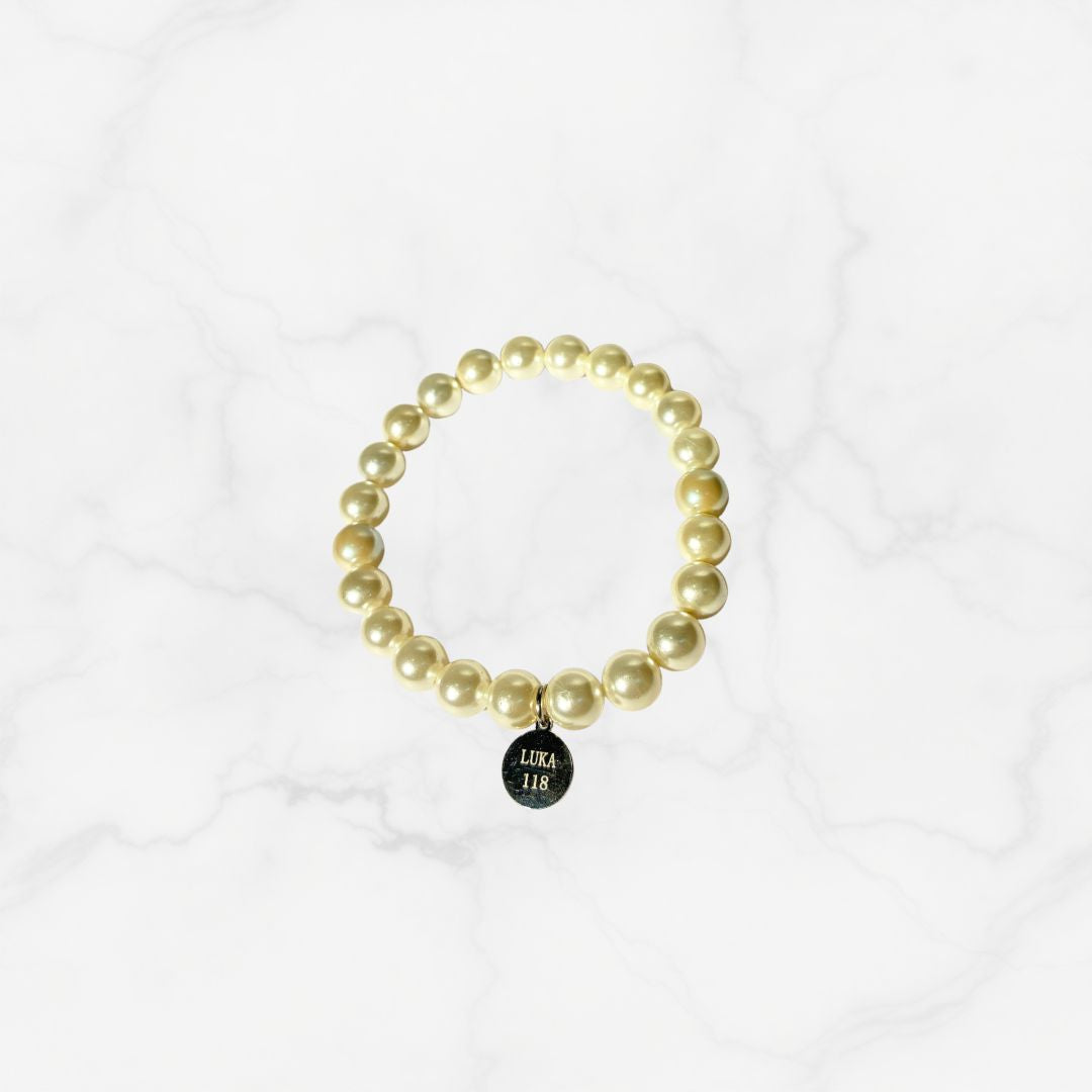【単品売り】L.U.K.A118磁気アームレット：淡水パール約8mm【※注意事項あり】